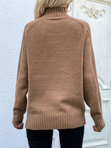 Solid Color Turtleneck Pullover Loose Sweater