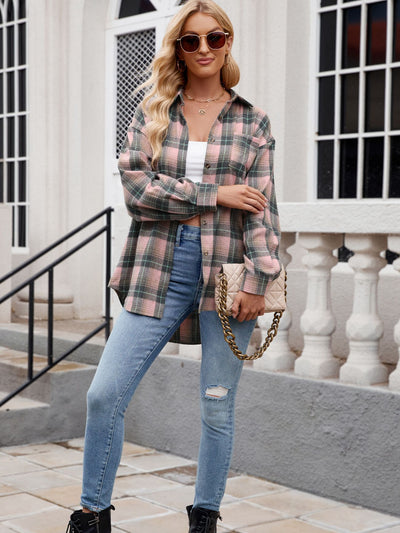 Casual Fashion Street Loose Plaid Shirt