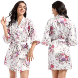 Loose Satin Silk Printed Short Nightgown