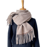 Houndstooth Fringed Scarf Shawl