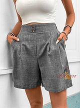 Leisure Pocket Wide-leg Pants Short