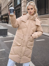 Over-the-knee Thick Loose Large Size Cotton-padded Jacket