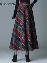 Thickened High Waist Plaid Woolen Skirt