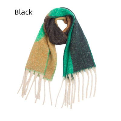 Thickened Coarse Beard Jacquard Geometric Scarf