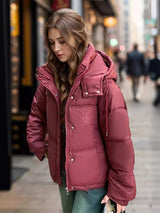 Short Hooded Cotton-padded Jacket Coat