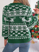 Christmas Deer Pattern Long Sleeve Sweater