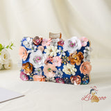 Handmade Flower Beaded Clutch Dinner Bag