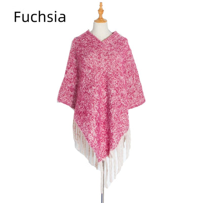 Thick Long Tassels Shawl Cloak