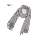 Bristle Fringed Solid Color Scarf