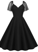 Mesh Stitching Vintage Hepburn Dress