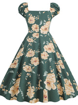 Printed Silm Waist Retro Hepburn Dress