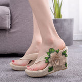 9 cm Bohemian Waterproof Platform Thick-soled Wedge Slippers