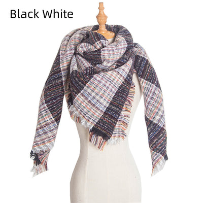 Plaid Square Scarf Thickened Scarf Shawl