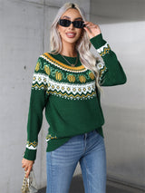 Christmas Print Round Neck Sweater