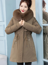 Medium-long Cotton-padded Down Coat