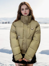 Stand-up Collar Short Thick Cotton-padded Jacket