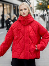 Loose and Slim Diamond-shaped Padded Coat