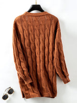 Twist Retro Loose Long Sweater Coat