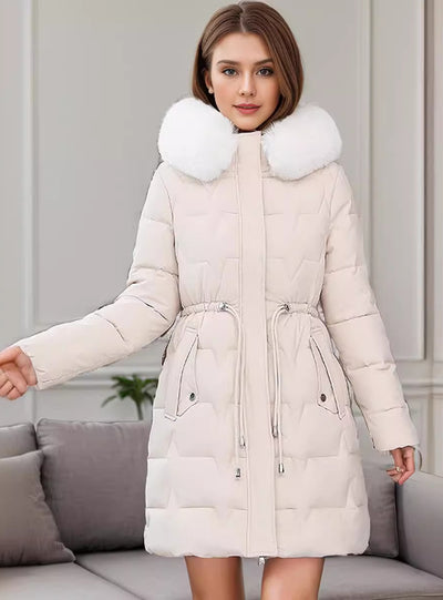 Medium and Long Slim Loose Cotton-padded Down Coat