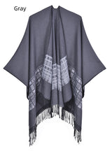 Solid Color Shawl Thickened Tassel Dual-purpose Scarf Cloak