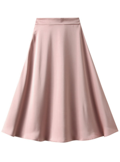 Women Satin Silk Slip Skirt