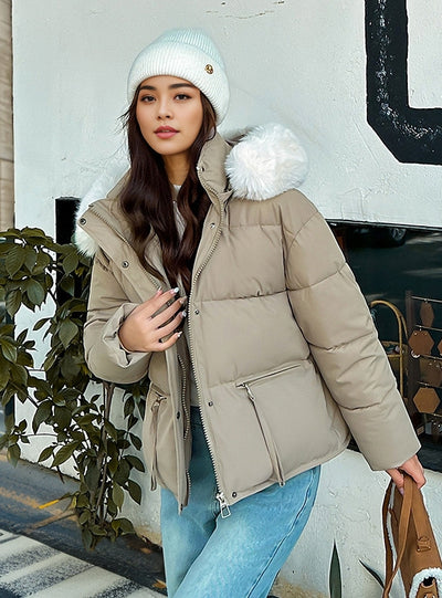 Large Fur Loose Padded Cotton-padded Jacket Coat