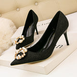 Pointed Pearls Stiletto Heels Shoes