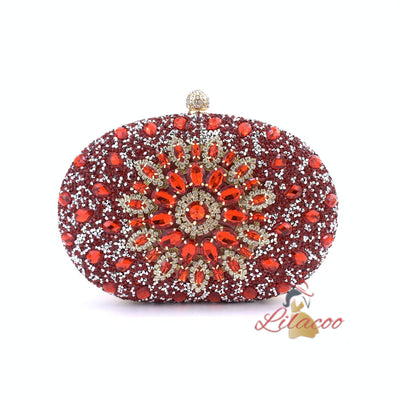 Rhinestone Egg-shaped Rhinestone Dinner Bag