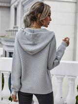 Leisure Hooded Pullover Single-breasted Sweater