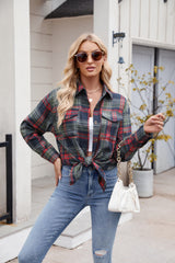 Casual Fashion Loose Plaid Pocket Shirt