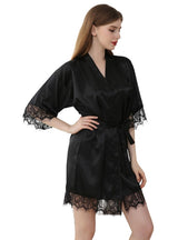 Short Sleeve Silk Ice Silk Home Nightgown