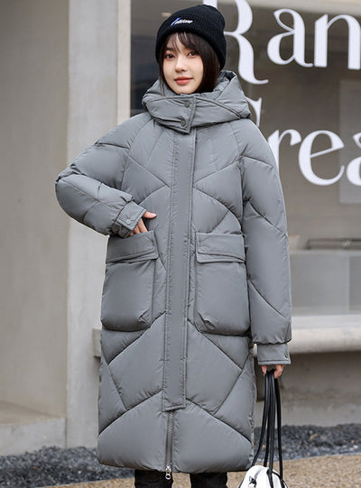 Thick and Loose Medium and Long Over-the-knee Cotton-padded Coat