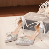 Waterproof Platform Bow Bead Sandals