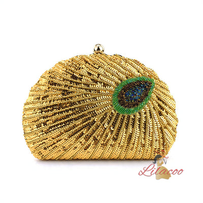 Shell Peacock Beaded Dinner Package Hangbag