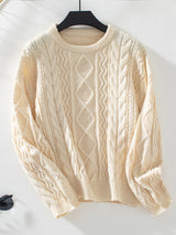 Solid Color Twist Retro Loose Sweater