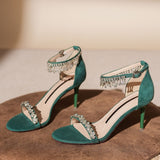 Rhinestone Chain High-heeled Sandal