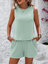 Sleeveless Vest Shorts Two-piece Suit