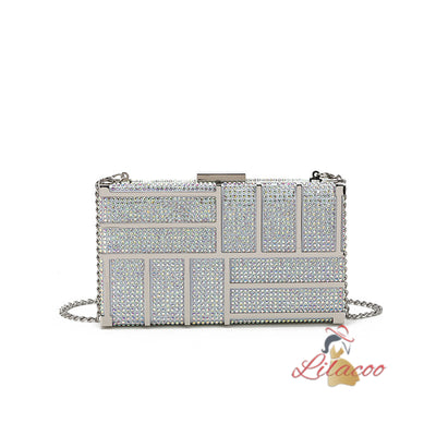 Oblique-span Diamond-encrusted Dinner Bag