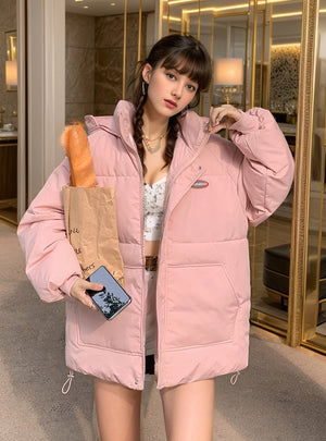 Loose HoodedCotton-padded Jacket Warm Coat