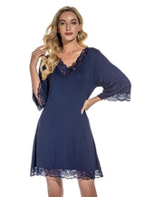 Lace V-neck Loose Nightgown