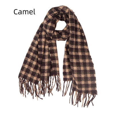 Thickened Small Plaid Fringed Scarf Shawl