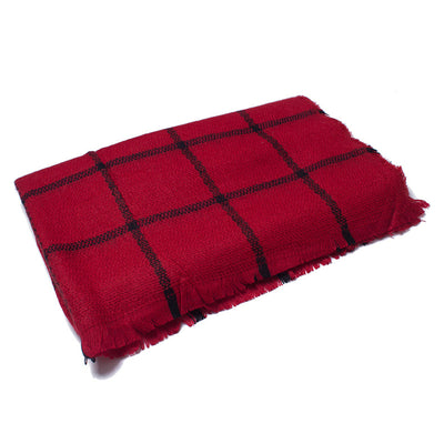 Cashmere-like Black and White Plaid Scarf