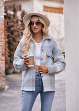 Plaid Short Woolen Thick Coat