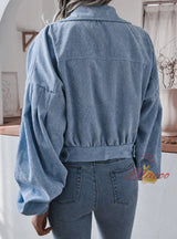 Lantern Long Sleeve Corduroy Short Coat