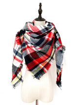 Cashmere-like Plaid Square Blanket Shawl Scarf