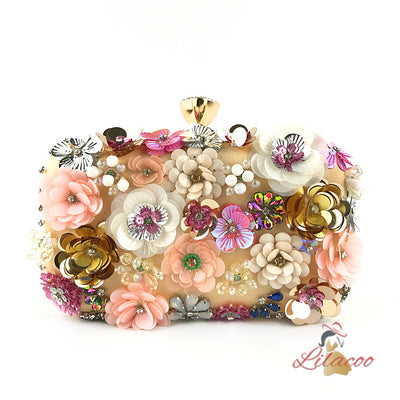 Flower Beaded Bag Banquet Wedding Dinner Bag