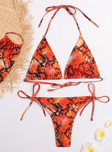 Leopard Snake Three-piece Bikini