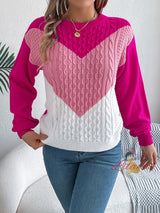 Leisure Color Matching Pullover Sweater