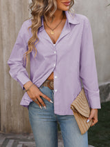 Loose Casual Long Sleeve Striped Shirt