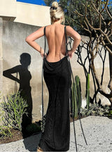 Sexy Backless Lace-up Halter Dress